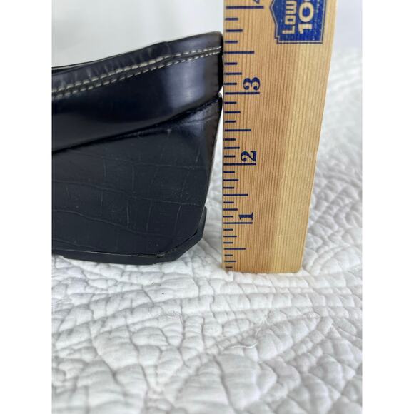 Vaneli Women's Size 7N Black Leather Preppy Summer Sandals Mules Clogs - Picture 3 of 10